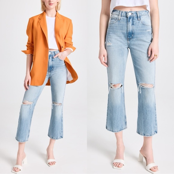 FRAME Le High N Tight Crop Mini Bootcut Jeans size 30 Rossum 2Year Rips - Picture 1 of 15